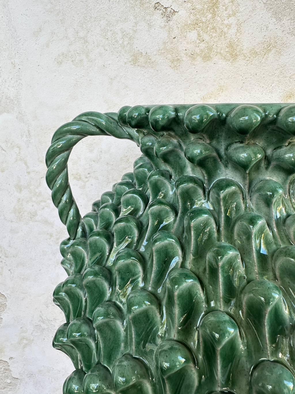Large Pigna Style Vase with Handles - Sage